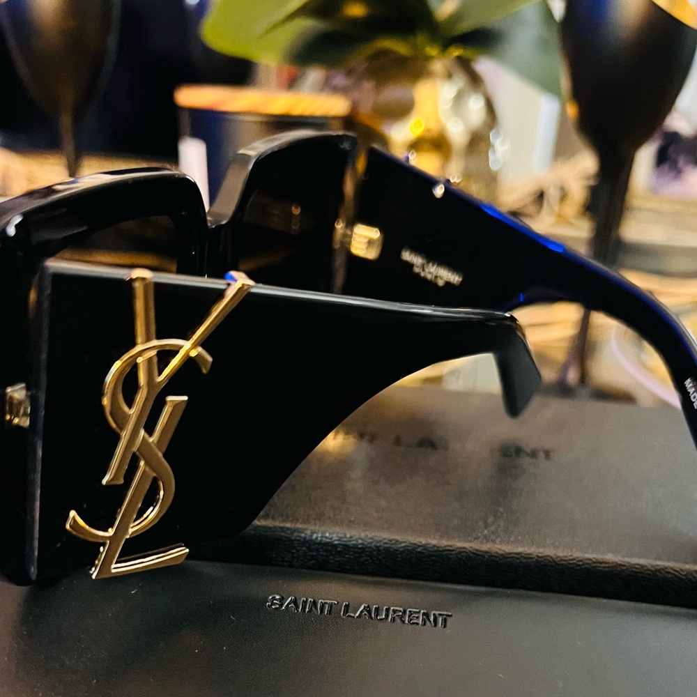 Authentic YSL Sunglasses Women SLM120F Blaze 001 (Black)